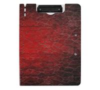 Cartella portablocco A4 con doppia clip in metallo, portapenne, supporto per infermieristica, con copertina rigida, texture rossa, sfumatura nera