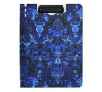 Cartella portablocco blu navy vintage fiori A4 portablocco Folio doppia clip portapenne infermieristica clip Board con coperchio