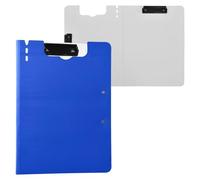 Cartella portablocco blu tinta unita A4 Appunti Folio raccoglitore due clip in metallo portapenne infermieristica clip Board con coperchio