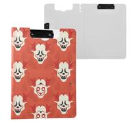 Cartella portablocco Boo Clown rosso bianco Halloween A4 portablocco con padfolio orizzontale e verticale doppie clip infermieristica lavagna con copertina rigida