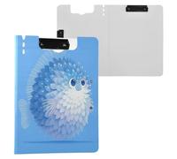 Cartella portablocco carino blu Puffer Fish A4 Appunti Folio raccoglitore due clip in metallo portapenne infermieristica clip Board con coperchio