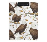 Cartella portablocco con contenitore A4 Appunti raccoglitore due clip in metallo portapenne infermieristica clip Board con coperchio cartone animato dolce uccello calvo uccello uccello bianco