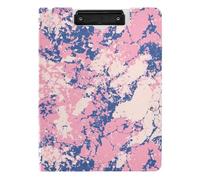 Cartella portablocco con contenitore blu rosa screziato modello A4 Appunti raccoglitore due clip in metallo portapenne infermieristica clip Board con coperchio