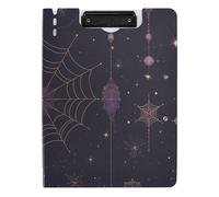 Cartella portablocco con contenitore Dark Wind Vampire Spider Web Moon A4 Appunti Folio orizzontale e verticale doppie clip scuola clip Board con coperchio