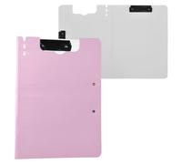 Cartella portablocco con contenitore rosa tinta unita A4 Appunti con raccoglitore Doppia clip in metallo portapenne infermieristica clip Board con coperchio