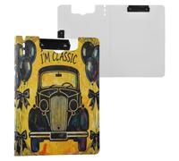 Cartella portablocco con contenitore vintage anni '70 auto modello classico A4 Clipfolio orizzontale e verticale doppie clip infermieristica lavagna con coperchio