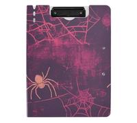 Cartella portablocco con ragno viola ragnatela A4 Appunti Padfolio due clip in metallo portapenne infermieristica clip Board con coperchio