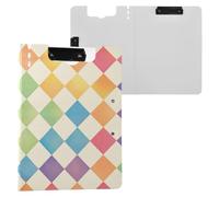 Cartella portablocco con scacchiera arcobaleno formato A4 Appunti con doppia clip portapenne infermieristica con coperchio