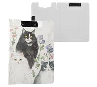 Cartella portablocco con scomparti estetici norvegesi Safari Catcats neutro A4 Clipfolio doppia clip portapenne infermieristica con copertina rigida