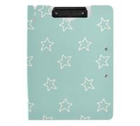 Cartella portablocco con spazio astratto a forma di stelle disegnate linee audaci verdi A4 Appunti Folio orizzontale e verticale doppie clip scuola clip Board con coperchio