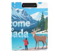 Cartella portablocco con spazio di archiviazione Welcome to Canada Paesaggio Culture A4 Appunti Folio Doppia Clip Metallo Portapenne Nursing Clip Board con coperchio