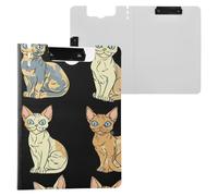 Cartella portablocco estetico Devon Rex Cats nero A4 portablocco orizzontale e verticale doppia clip infermieristica con copertina rigida