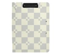 Cartella portablocco grigio beige a scacchi A4 portablocco Folio doppia clip in metallo portapenne infermieristica clip Board con coperchio