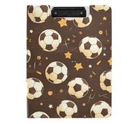 Cartella portablocco marrone Soccer Star A4 portablocco con doppia clip in metallo portapenne infermieristica con coperchio