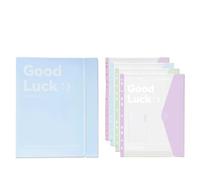 Cartella portadocumenti a 5 pezzi con quattro tasche, trasparente, adatta per raccoglitori a 10 anelli, cartella di archiviazione (blu)