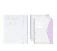 Cartella portadocumenti a 5 pezzi, con quattro tasche, trasparente, adatta per raccoglitori a 10 anelli, cartella di archiviazione (bianco)