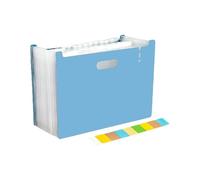 Cartella portadocumenti a fisarmonica A4, etichette trasparenti, espandibile, organizer for scrivania, for ufficio(Blue)