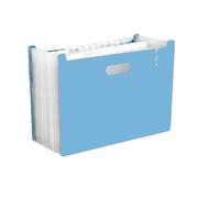 Cartella portadocumenti a fisarmonica A4, etichette trasparenti, espandibile, organizer for scrivania, for ufficio Per Casa Scuola(Blue)