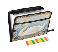 Cartella portadocumenti a fisarmonica con 13 tasche a soffietto a mosaico blu espandibile con cerniera, per lavoro e casa