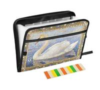 Cartella portadocumenti a fisarmonica con 13 tasche a soffietto a mosaico blu espandibile con cerniera, per lavoro e casa