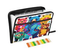 Cartella portadocumenti a fisarmonica con 13 tasche a soffietto, con cerniera, colore: bianco