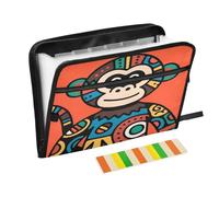 Cartella portadocumenti a fisarmonica con 13 tasche a soffietto, con cerniera, colore: rosso