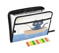 Cartella portadocumenti a fisarmonica con 13 tasche a soffietto, con cerniera, divertente e divertente, per lavoro e casa