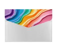 Cartella portadocumenti a fisarmonica estetica liquida, colori arcobaleno, organizer per documenti, per ufficio e scuola, formato A4