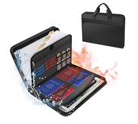 Cartella portadocumenti a fisarmonica, ignifuga, con 13 tasche, trasparente, espandibile, con manico, cerniera ed etichette, cartellina con tasche multiple per documenti importanti, lettere A4