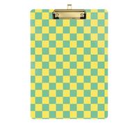 Cartella portadocumenti a quadri gialli e blu per allenatori di pallavolo e baseball, dimensioni 9 x 12