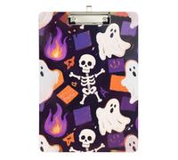 Cartella portadocumenti a scheletro viola per Halloween, formato lettera, trasparente, per allenatori, medici, aule di dimensioni 9 x 12