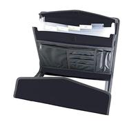 Cartella Portadocumenti a Soffietto A4 con Portablocco, Classificatore a Fisarmonica Espandibile da 6 Tasche con Targhette Indice, Scomparti Porta Oggetti, Chiusura a Strappo, Finitura Metal Nero