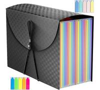 Cartella Portadocumenti A4, 25 Tasche Porta Documenti Espandibili Organizer per Documenti A4 Porta Documenti Fisarmonica organizer per documenti per Faldoni Ufficio Scuola Casa, Nero