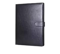 Cartella Portadocumenti A4 Cartella multifunzionale for conferenze A4 Cartella for cancelleria aziendale Cartelle for contratti in pelle Organizer con cerniera Porta biglietti da visita(Black)