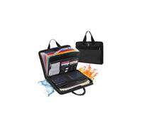 Cartella Portadocumenti A4,Cartella per Conferenze Ignifuga e Impermeabile,Cartella Espandibile con 13 Scomparti,Cerniera,e Etichette Colorate Con 1 Blocco Password per Ufficio, Casa, Scuola,(Nero)