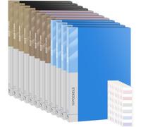 Cartella portadocumenti A4 con maniche in plastica, 12 pezzi, formato A4, con 3 colori, 10 tasche, cartelle per progetti per conservare documenti, certificati, spartiti musicali, scuole, uffici