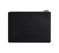 Cartella portadocumenti A4 in pelle da lavoro Borsa for documenti con cerniera Portadocumenti for organizer for file contrattuali, borsa for l'archiviazione di contratti/fatture(Black)