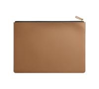 Cartella portadocumenti A4 in pelle da lavoro Borsa for documenti con cerniera Portadocumenti for organizer for file contrattuali, borsa for l'archiviazione di contratti/fatture(Khaki)