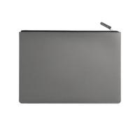 Cartella portadocumenti A4 in pelle da lavoro Borsa for documenti con cerniera Portadocumenti for organizer for file contrattuali, borsa for l'archiviazione di contratti/fatture(Grey)