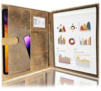 Cartella Portadocumenti A4 In Pelle - Portafoglio Uomo E Donna - Organizzatore Documenti Conferenze - Cartellina Di Documenti Da Viaggio Par Ufficio