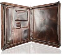 Cartella Portadocumenti A4 Pelle di Cerniera - Portafoglio Uomo & Donna - Organizzatore Documenti Conferenze - Cartellina di documenti da viaggio par Lavoro e Ufficio