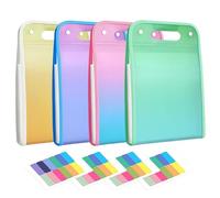 Cartella portadocumenti colorata | Organizzatore estraibile | 4 pezzi impermeabile per carta A4 ricevute studenti insegnanti organizzazione scolastica