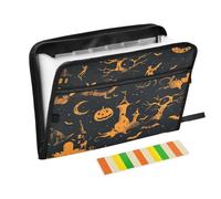 Cartella portadocumenti con 13 tasche, formato A4, con chiusura a cerniera, per classe, casa, ufficio, viaggi, strano elmo stregone, Halloween, para guardar