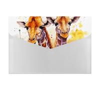 Cartella portadocumenti con giraffe ad acquerello, resistente, con 6 scomparti, per schedario, ufficio, curriculum