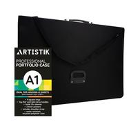 Cartella portadocumenti con tracolla resistente alle intemperie, per la conservazione delle presentazioni degli artisti, per studenti e artisti professionisti, Nero , A1 - 35.1"x26"x1.7"