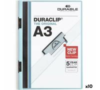 Cartella Portadocumenti Durable Duraclip 60 Azzurro Trasparente A3 [10 Unità]