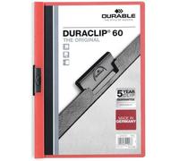 Cartella Portadocumenti Durable Duraclip 60 Rosso Trasparente A4 25 Pezzi