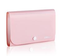 Cartella portadocumenti espandibile, a fisarmonica, mini organizer in PP per carte, coupon, ricevute, voci fiscali o modifiche, 17,8 x 11,4 cm, 12 tasche con linguette e custodia a quadri (rosa)
