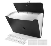 Cartella Portadocumenti Espandibile, Borsa Portadocumenti a Fisarmonica A4, Raccoglitore Documenti Espandibile con 13 Scomparti, Cartellina a Fisarmonica di Maggiore Capacità per Ufficio, Scuola, Casa