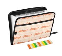 Cartella portadocumenti espandibile con 13 tasche, con etichette, formato A4, con cerniera, colore: beige